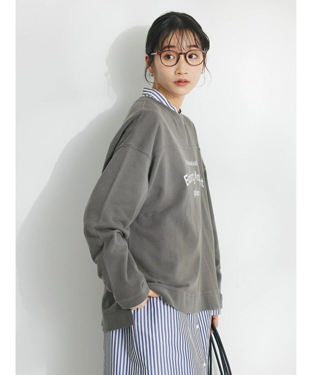 CRAFT STANDARD BOUTIQUE ミニ裏毛パウダー加工ＰＴ　Ｐ／Ｏ　Ｌ／Ｓ Charcoal Gray