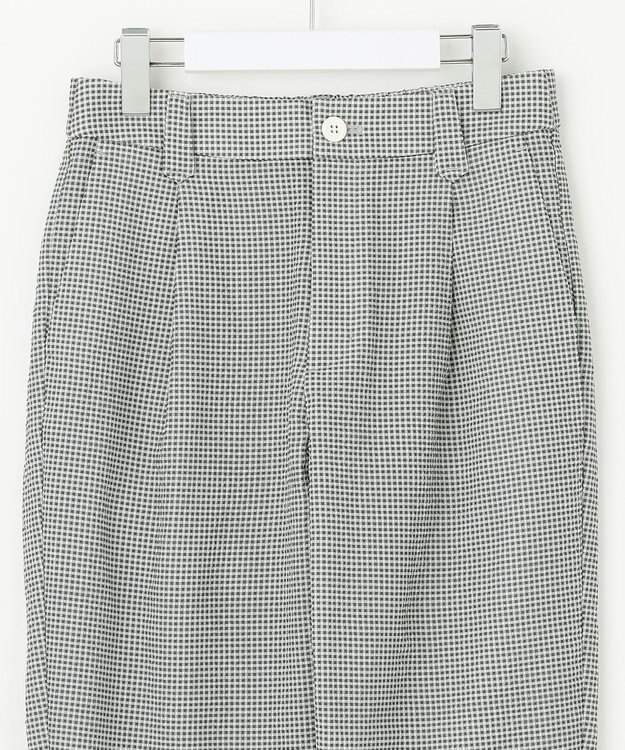 23区GOLF 【WOMEN】【撥水】ギンガムサッカー テーパードパンツ グレー系3