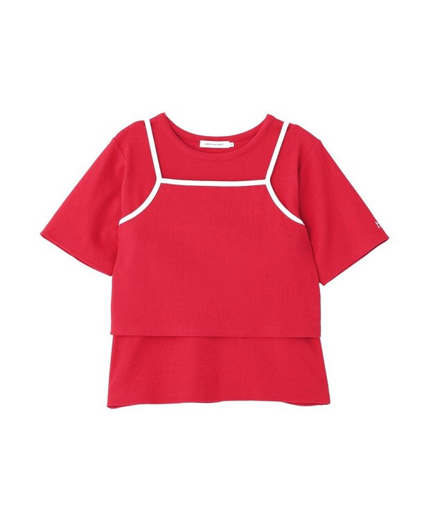 AMERICAN HOLIC 【2点セット】配色キャミ＋Tシャツ Red