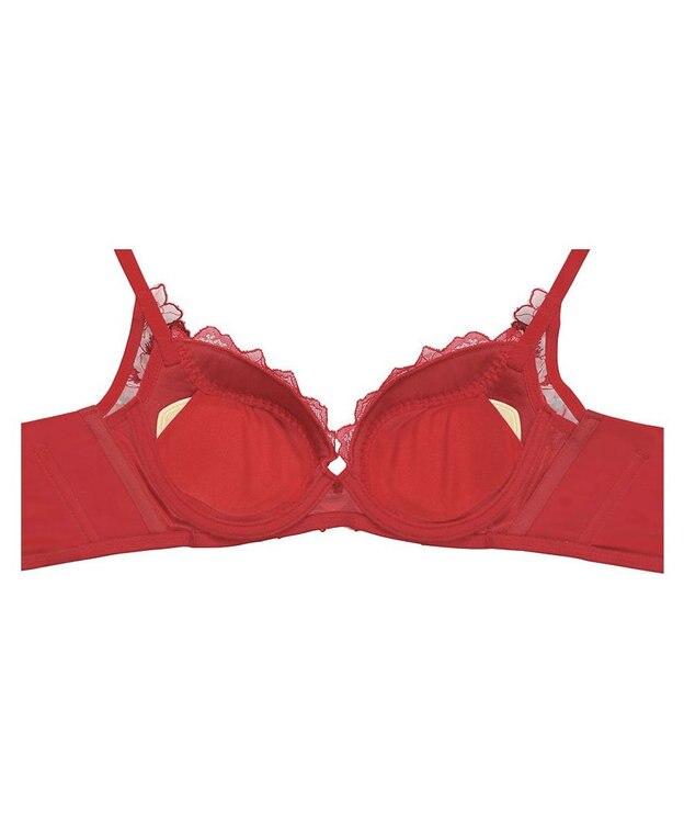 WACOAL 【ハグするブラ】 ブラジャー 体温を感知してカラダになじむ ハグシート 谷間メイク 脇高設計 ペアショーツあり ブラ レディース BRB488 /ワコール レッド