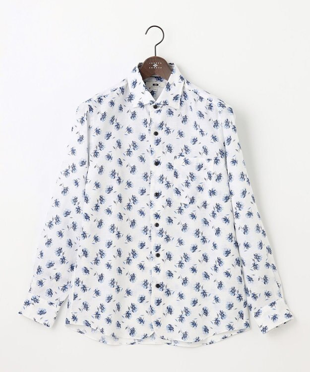 JOSEPH ABBOUD 【麻100％・軽い・涼しい】モイスチャー リネン シャツ ホワイト系6