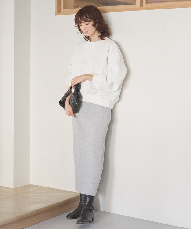 AMERICAN HOLIC ラメリブニットタイトスカート Light Gray Mixture