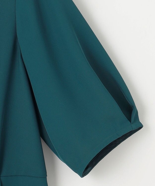 ANY SIS 【接触冷感・UVカット・速乾】コンフォートビューティサテン ブラウス ディープグリーン系