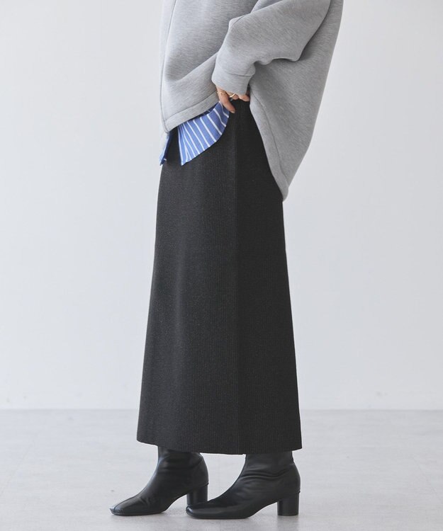 AMERICAN HOLIC ラメリブニットタイトスカート Black