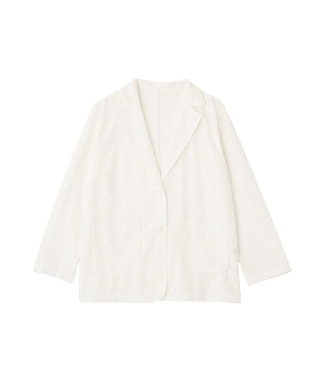 earth music&ecology レースシャツジャケット Ivory