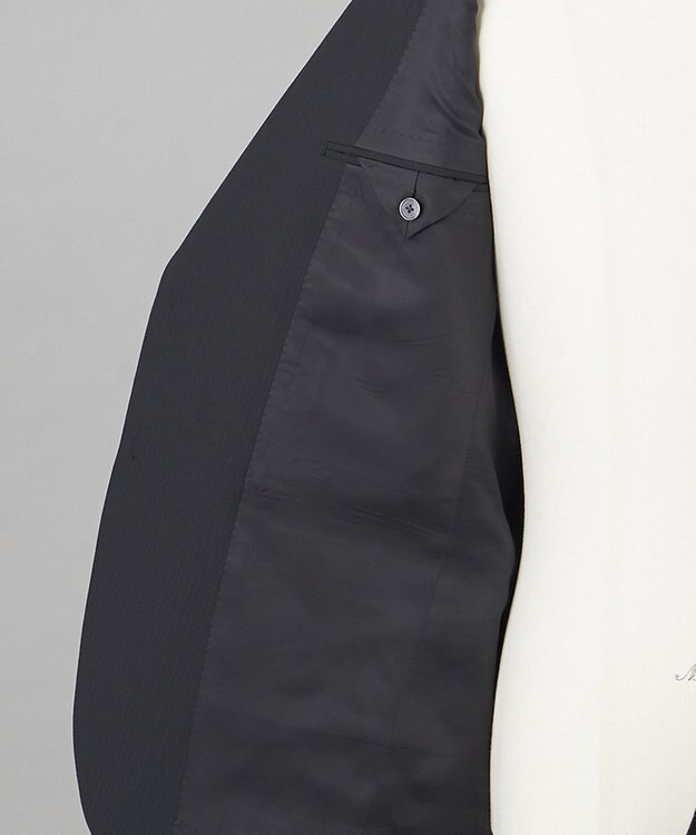 GOTAIRIKU 【オールシーズン対応】WOOL×POLYESTER ライトウェイト スーツ（ブラックストライプ） ブラック系1