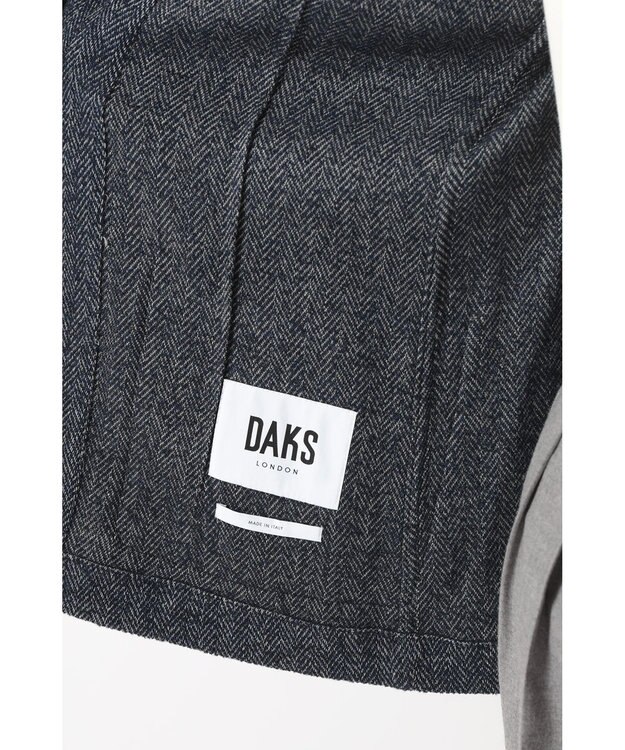 DAKS 軽量ヘリンボーン カジュアルテーラードブレザー チャコールグレー