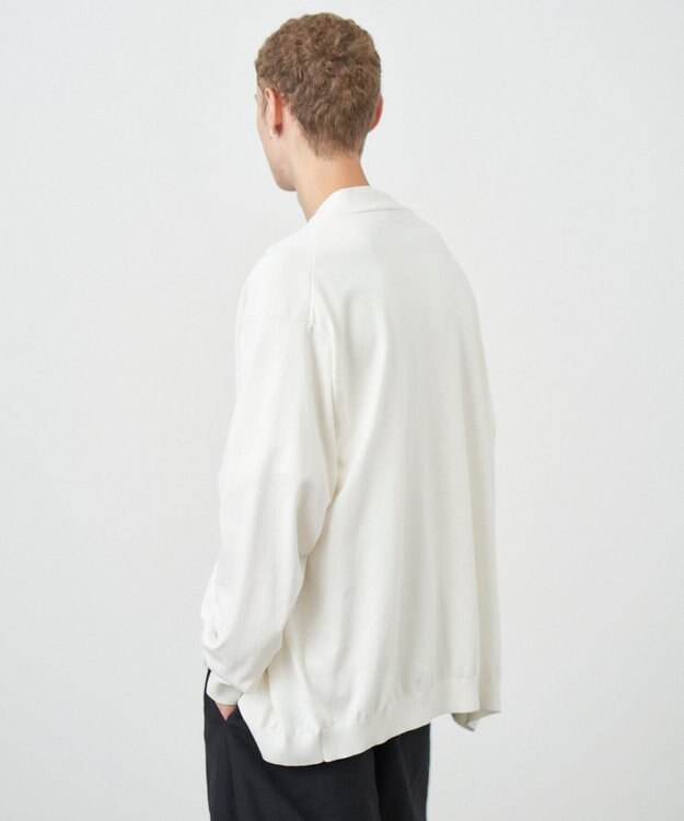 ATON FRESCA KNIT |  オーバーサイズカーディガン - UNISEX WHITE