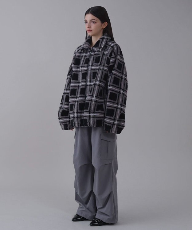WEGO 【ユニセックス着用ITEM】ボアチェックブルゾン 柄2