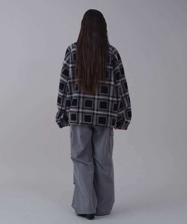 WEGO 【ユニセックス着用ITEM】ボアチェックブルゾン 柄2