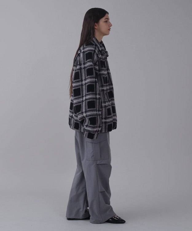 WEGO 【ユニセックス着用ITEM】ボアチェックブルゾン 柄2