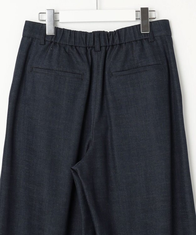 23区 【洗える】デニムライクシャンブレー ワイドパンツ ネイビー系
