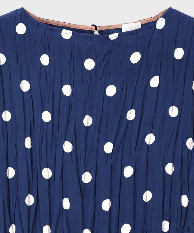 Paul Smith Large Polka 半袖ブラウス インディゴブルー