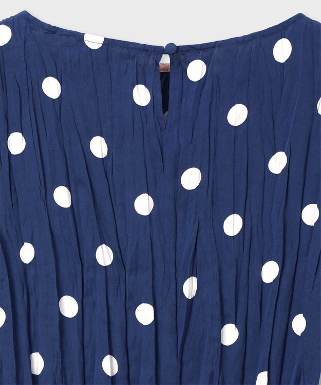 Paul Smith Large Polka 半袖ブラウス インディゴブルー
