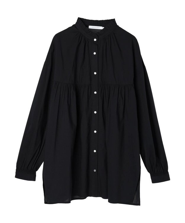 AMERICAN HOLIC サラックール／ＵＶカットフリルシャツチュニック Black