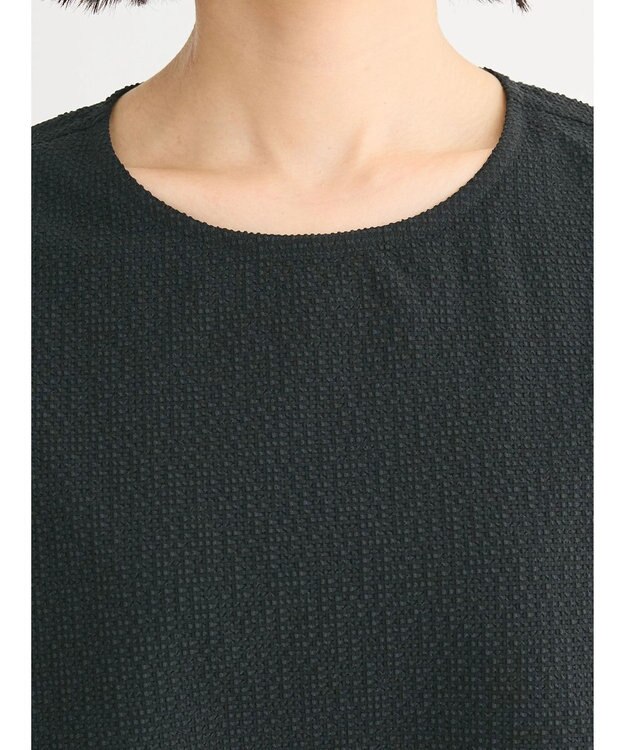 Green Parks 異素材レイヤードノースリーブブラウス Black