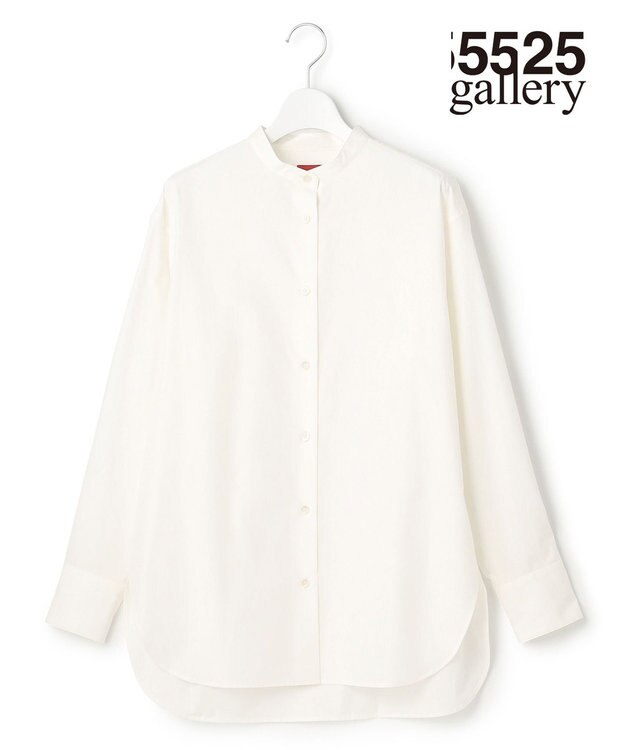 23区 【23区 | 5525gallery】コットンタイプライター バンドカラー シャツ ホワイト系