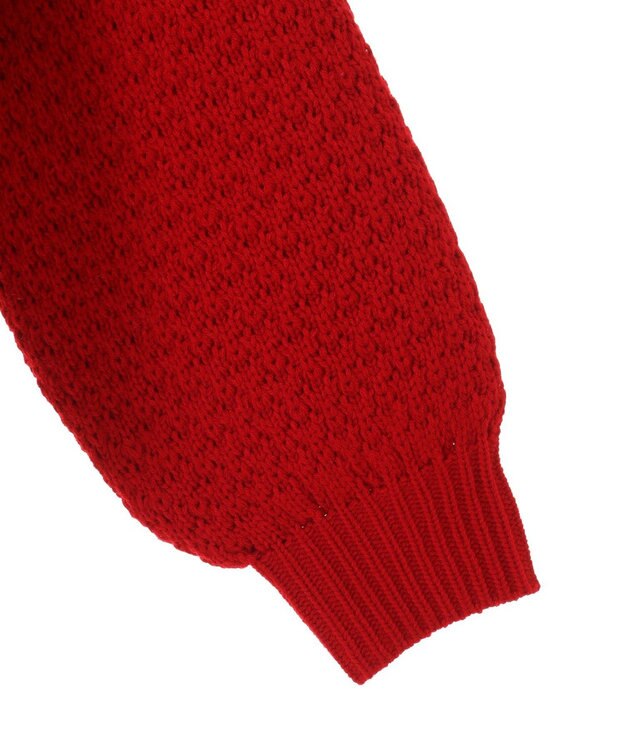 earth music&ecology ポコポコジャガードニットプルオーバー Red