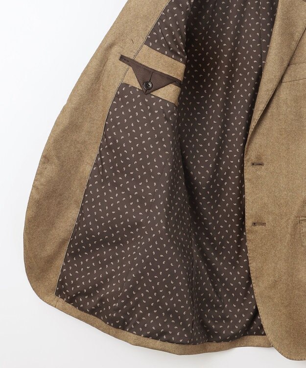 JOSEPH ABBOUD 【ストレッチ】ヘリンボンスウェード ジャケット キャメル系