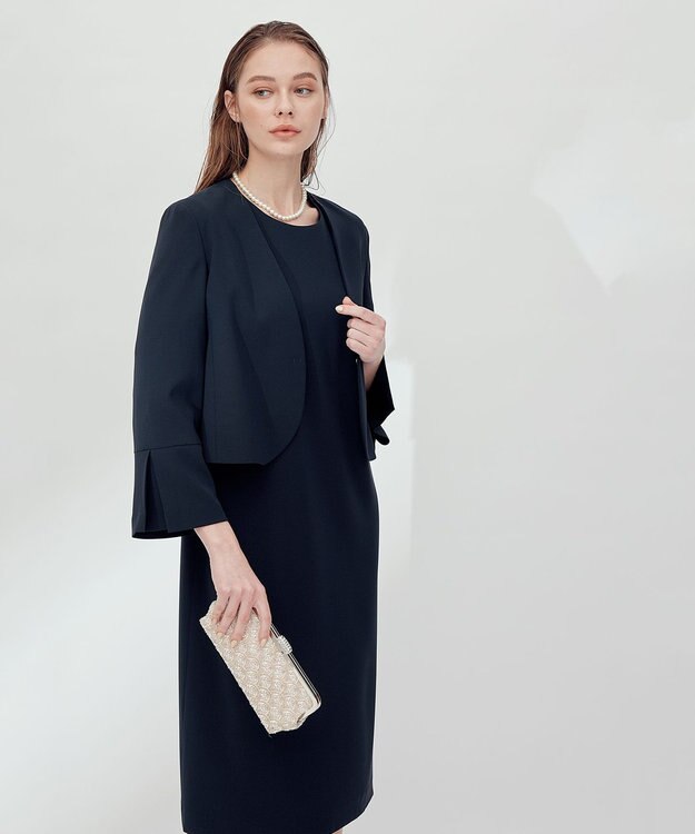 23区 S 【APPLAUDIR】ダブルクロス ドレス ネイビー