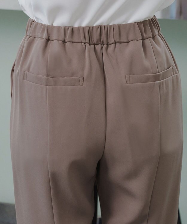 Tiaclasse 【ブラウス&パンツ2点セット】サイドプリーツブラウス×テーパードパンツ セットアップ モカ