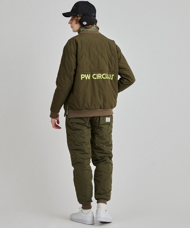 PW CIRCULUS 【MEN】ひょうたんキルト中綿ワイドジョガーパンツ カーキ系