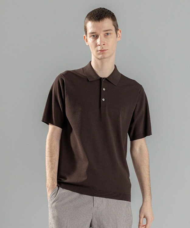 JOSEPH HOMME 【WEB限定カラーあり】【洗える/ストレッチ】リュクスレーヨン　ポロニット ダークブラウン系