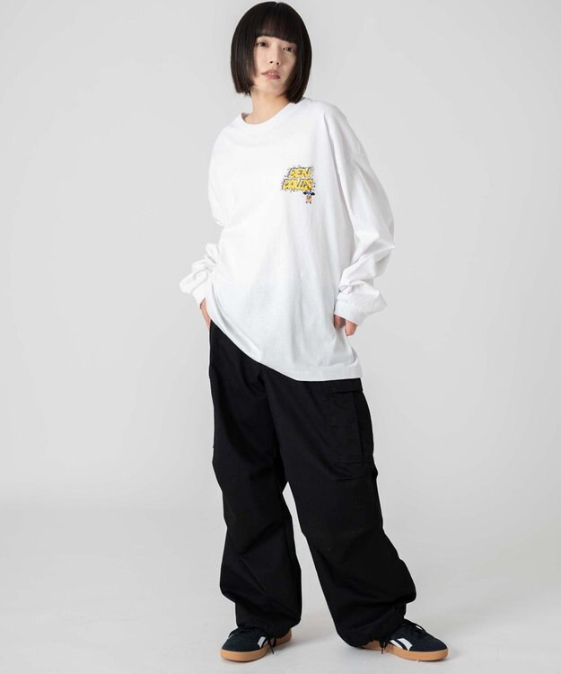 WEGO 【ユニセックス着用ITEM】別注BENDAVISグラフィックT（LS） ホワイト