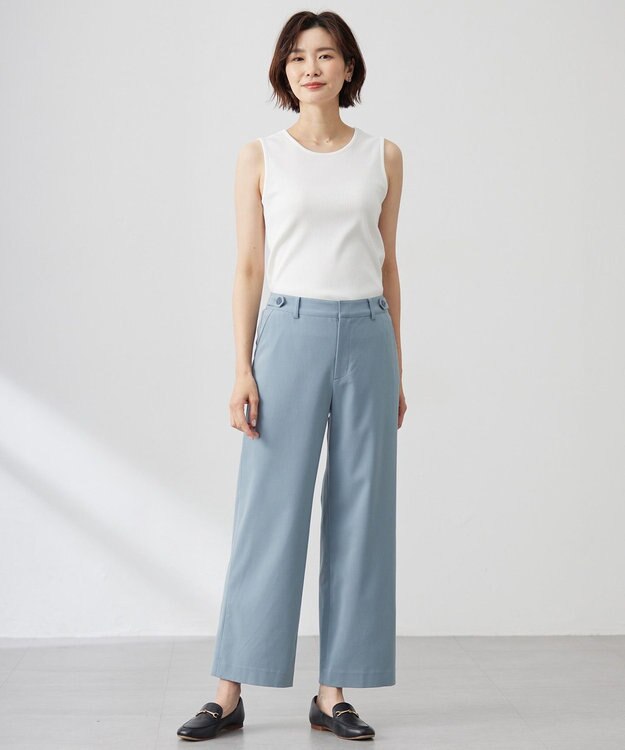 J.PRESS LADIES 【洗える】リブ ノースリーブ カットソー ホワイト系