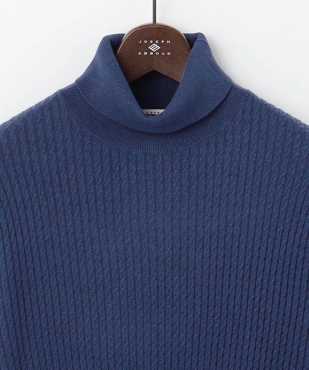 JOSEPH ABBOUD 【チクチクしないタートルネック/イージーケア/3シーズン対応】 コンフォート タートルネック セーター ブルー系