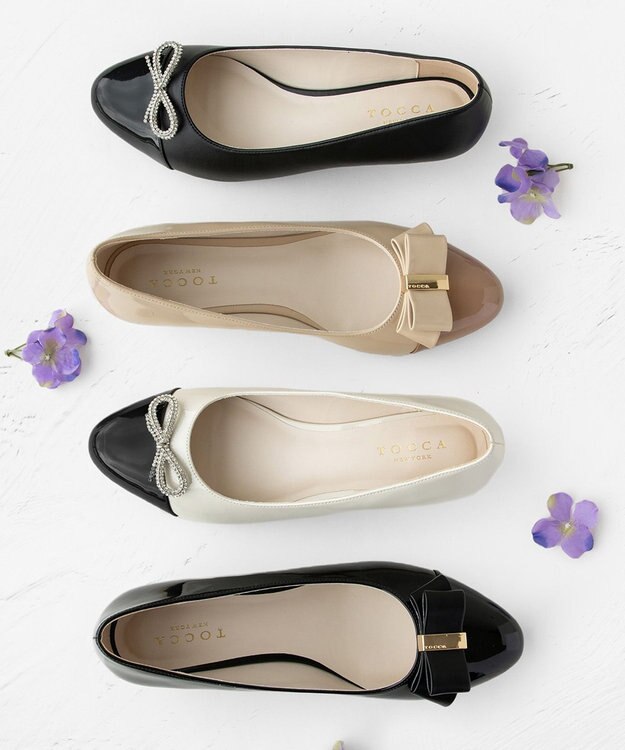 TOCCA 【選べる2デザイン・晴雨兼用】PAIR OF KNOT RAINPUMPS レインパンプス ブラック系