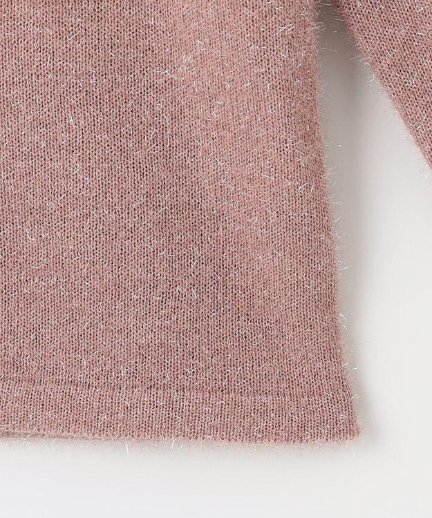 Feroux 【洗える】ラメシャギー カーディガン ピンク系