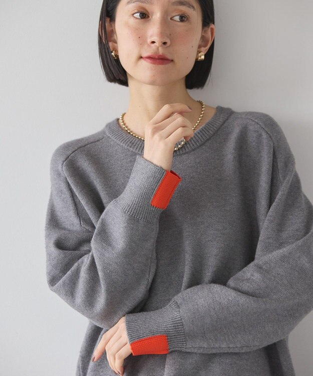 AMERICAN HOLIC バイパチラグランニットプルオーバー Gray Mixture