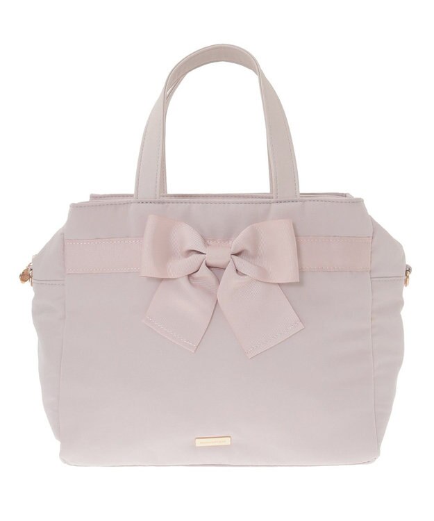 Maison de FLEUR グログランリボン3ルーム2Wayトートバッグ Pink