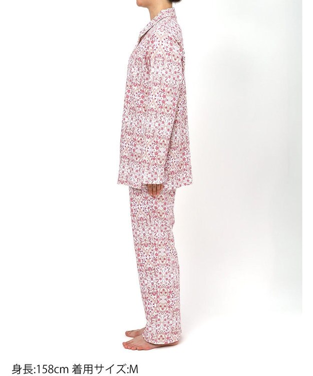 WACOAL ワコール_リラックス＆スリープ パジャマ 綿100%(本体) あったか 長袖 長ズボン ミントン レディース NDW459 /ワコール ホワイト