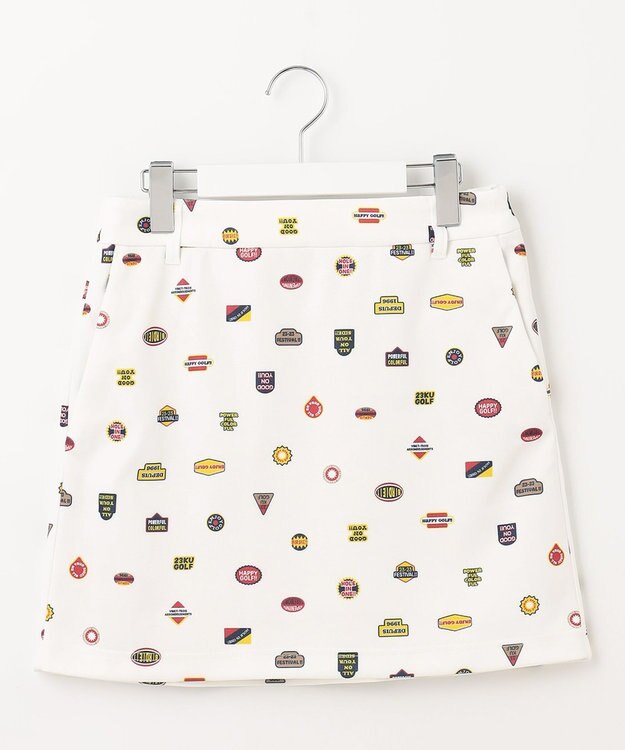 23区GOLF 【WOMEN】【吸水速乾】ステッカープリント スカート ホワイト系5