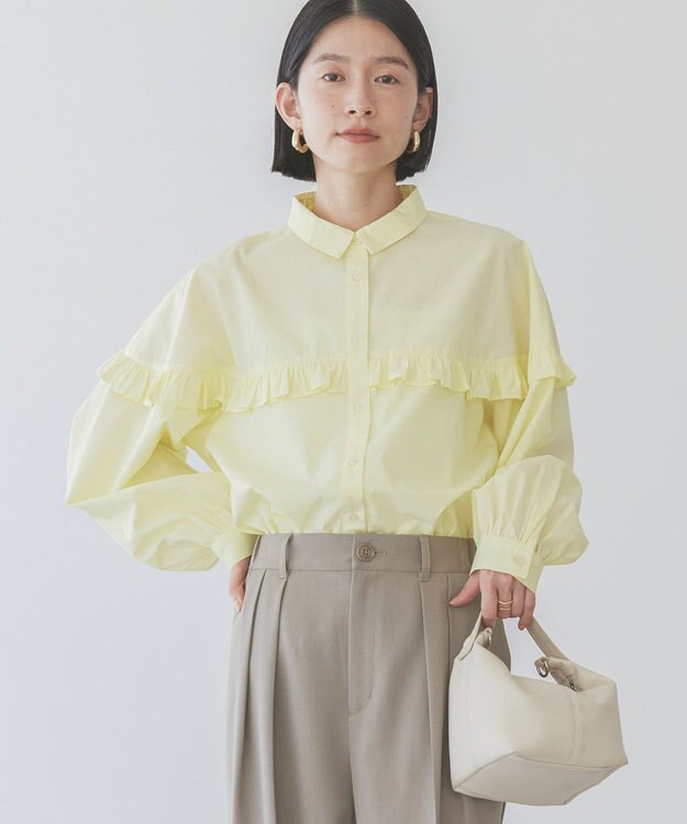 AMERICAN HOLIC イージーケアフリルシャツ Yellow