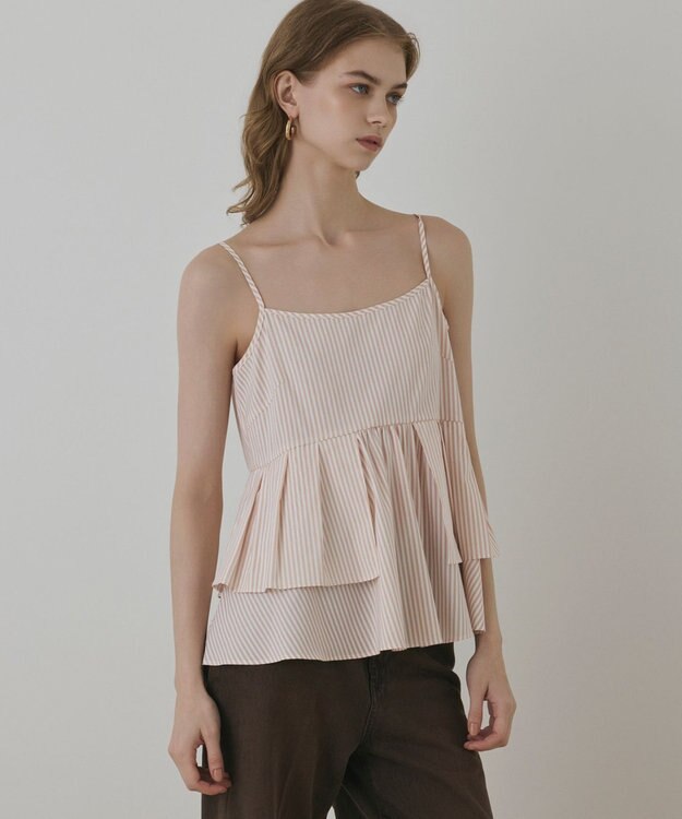 GRACE CONTINENTAL タックフリルヘムカットトップ ピンク