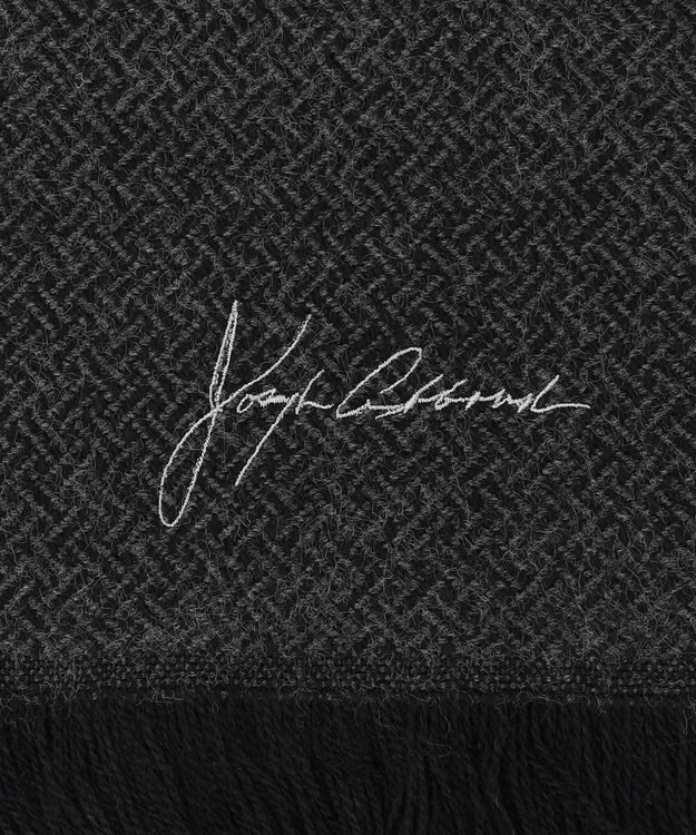 JOSEPH ABBOUD 【フランス製】ブレードライクパターン ストール ブラック系7