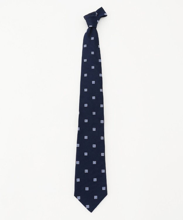 J.PRESS MEN 【定番】ブロック小紋ネクタイ ネイビー系7