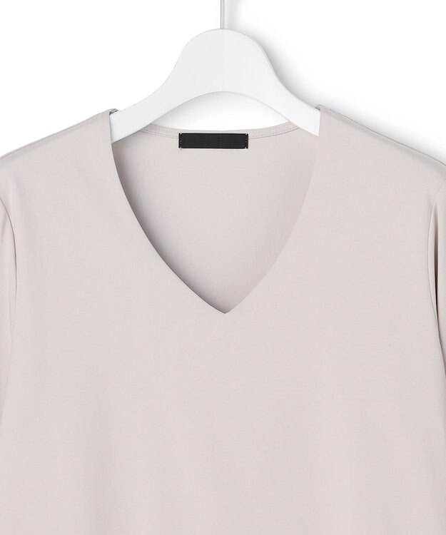 ICB L 【速乾・UVケア・接触冷感・洗える】 スーペリアジャージー Vネックカットソー ライトグレー系