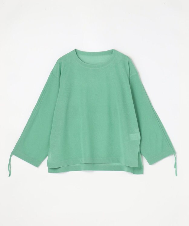 ANY シアーシャーリングスリーブニット グリーン