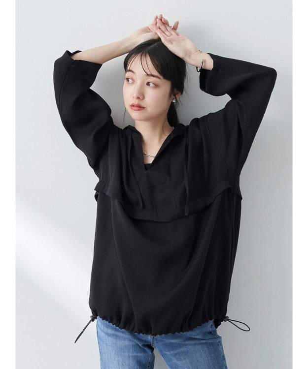 earth music&ecology シアーアノラック Black