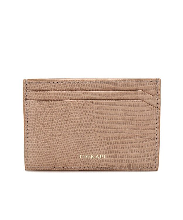 TOPKAPI 【TOPKAPI】イタリアンレザー リザード型押し パスケース  LUCIA ルチア グレージュ