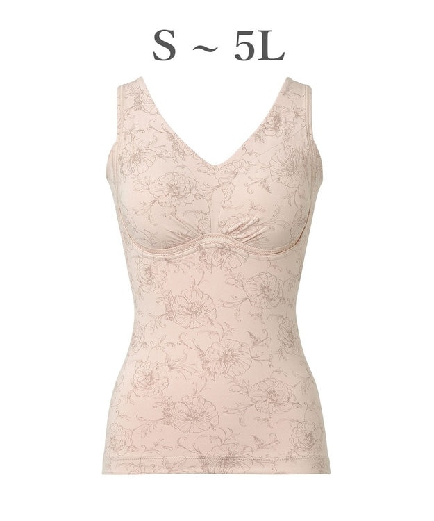 BRADELIS New York 【Yukine inc. / ブラデリス】ゆきねえ365綿混モアらく快適フルカップブラキャミ24 ノンワイヤー 補正 洋服に響きにくい ブラトップ カップ付き シェイパー YH524301 ローズヌーディピンク