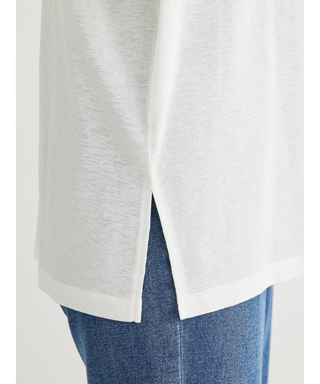 Green Parks 袖チュールドッキングシアープルオーバー Off White