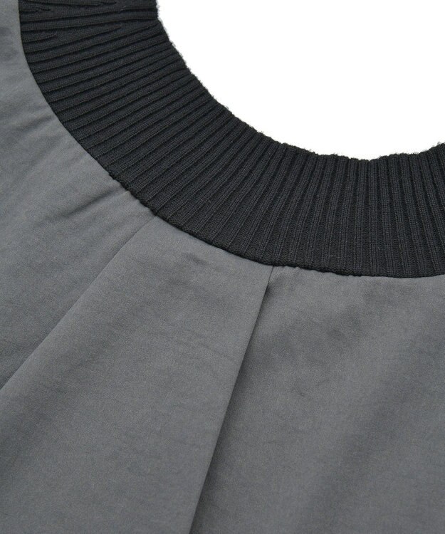 Green Parks 異素材切替ニットチュニック Black