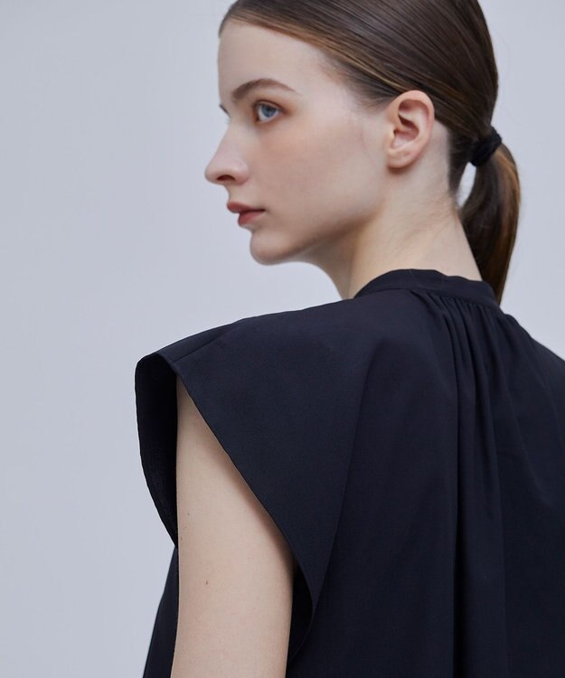 BEIGE， LUCILLE / バンドカラーブラウス Black