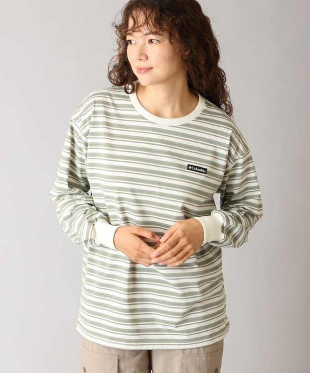 Columbia Columbia/ ウィメンズクラウドアベニューロングスリーブクルー /コロンビア Chalk Border