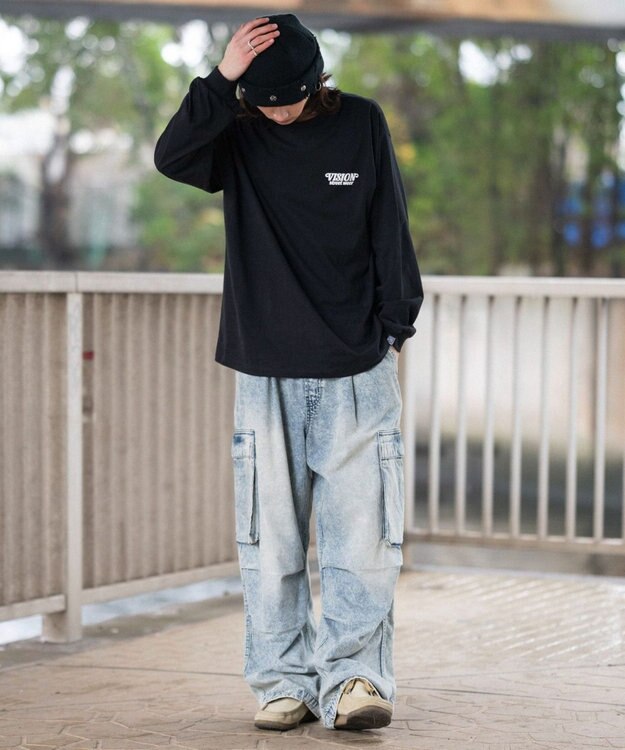 WEGO 【ユニセックス着用ITEM】別注VISIONゴーストスケーターグラフィックT（LS） ブラック